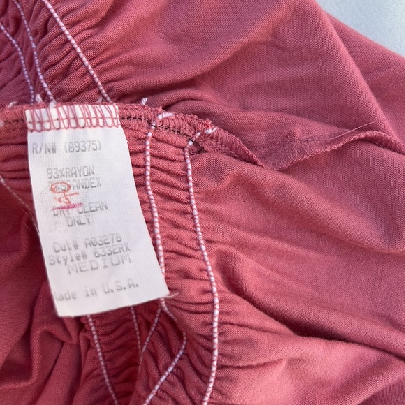 New!! Fall BoHo Sky Embellished Elastic Waist Peasant Top Salmon Pink Size M - Picture 9 of 10